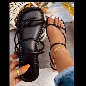 Thin strap two way wear thong sandals